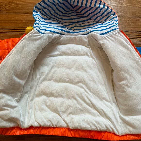 Shein yellow green color blocked hooded lined puffer jacket SIZE 2T - Picture 2 of 4